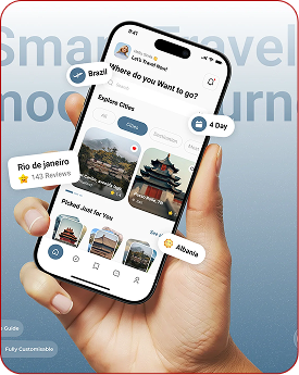 Mobile travel app interface
